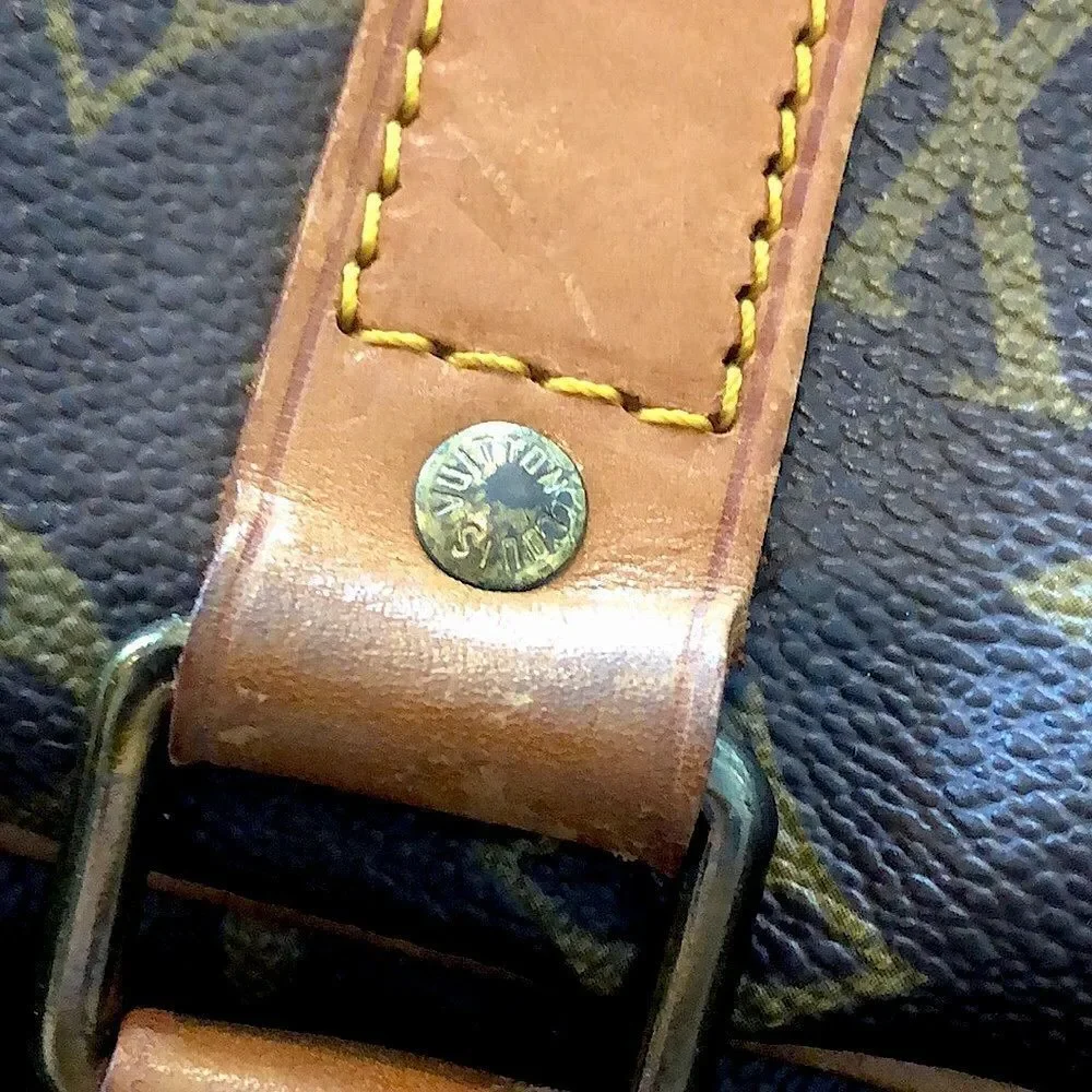 LOUIS VUITTON Sirius 55 Monogram Suitcase Leather Coated Canvas Bag Authentic